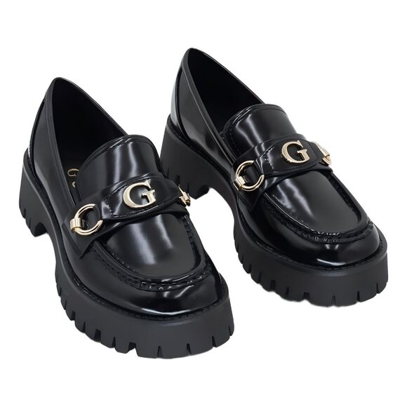 Guess Shoes - GUESS Almost Bit Lug Loafer Slip-On Chunky Sole Black 7M